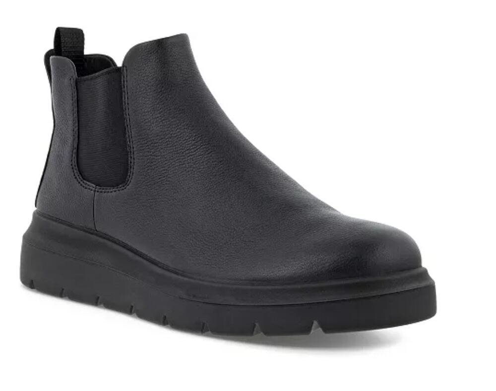 Ecco Women's Nouvelle Chelsea Nubuck Black Leather Boot Size 6/6.5 US 37 EU NWO